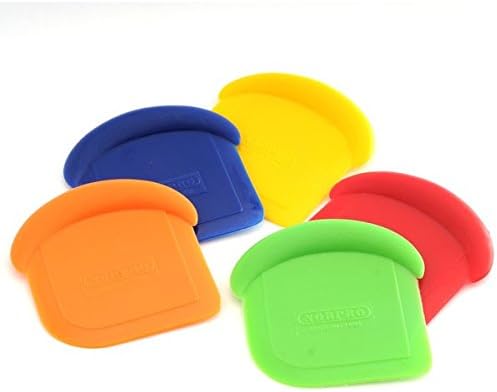 Norpro My Favorite Colored Scraper | Size 3" x 3" x .5" | 4-Count Assorted Colors