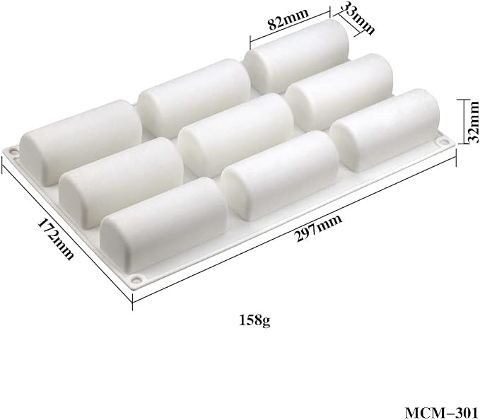 mostsom 3.28'' Length Cylinder Strips Biscuit Chocolate Sticks Cookies Baking Jelly Silicone Mold Ice Tube Making Trays, Perfect Ice Cube Sticks Molds (Cylinder H)