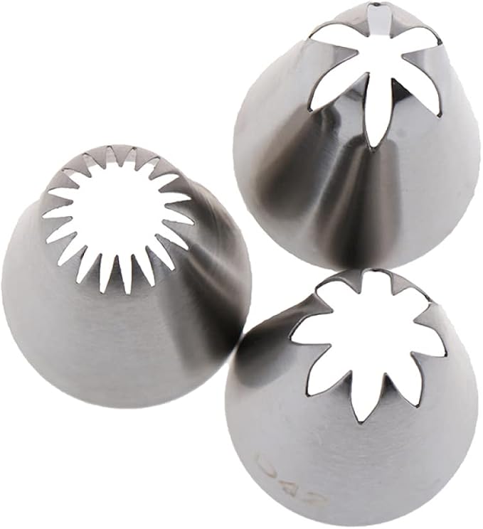 Cake 3 Pcs Russian Tips Pastry Large Size Cream Steel Stainless Nozzle Icing Piping Set Decorating Decorating