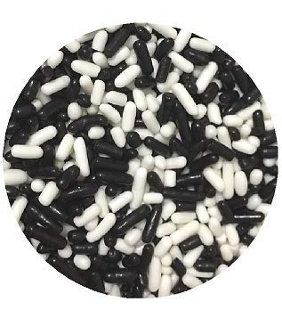Black and White Cake Pop Cookie Cupcake Cakes Semi-Sweet Edible Confetti Decorations Sprinkles Desert Jimmies Toppers 6oz Bag