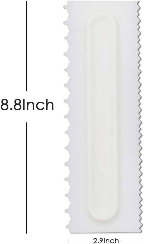 Mwellewm 4 Pcs/set Cake Scraper Decorating Plastic Sawtooth Comb Mousse Butter Cream Cake Edge Tools Plastic Sawtooth Cake Icing Smoother Kitchen Baking Cake Edge DIY Tool