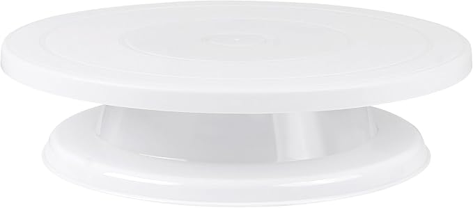 Cake Stand Holder, 11 Inch Rotating Cake Turntable, Turns Smoothly Revolving Baking Supplies Cake Turntable for Baking Cupcake Cookie Muffin, White