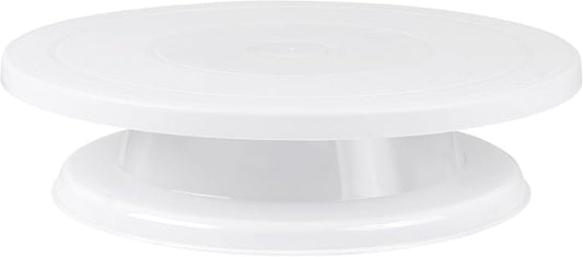 Cake Stand Holder, 11 Inch Rotating Cake Turntable, Turns Smoothly Revolving Baking Supplies Cake Turntable for Baking Cupcake Cookie Muffin, White