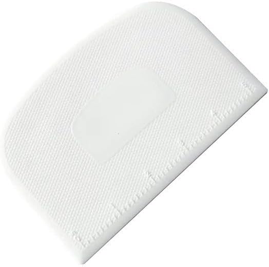 2 Pieces Hard Dough Scraper Bowl Scraper with Scale Plastic Dough Cutter Practical Bench Scrapers Multipurpose Food Scrappers for Bread Dough Cake Fondant Icing, 14.5 x 9.7 cm, White, Green