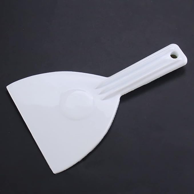 2 Pcs White Plastic Dough Scraper Cutters, Bread Chopper Separator, Flour Scraper, Cake Smoother, Kitchen Cutting Tool with Handle