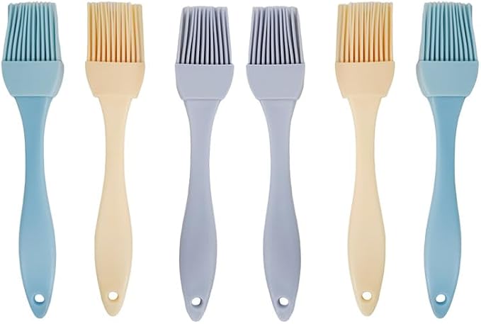 6 Pcs Silicone Basting Brush - Pastry Brushes for Cooking, Baking, BBQ Grilling, Sauce Brushing