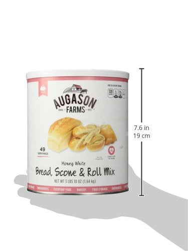 Augason Farms Bread and Roll Mix Can Emergency Food Supply, 48 Servings, 10 Year Shelf Life - Makes 6 Loaves or 72 Bread Rolls for Prepared Meals Ready to Eat (Pack of 3)