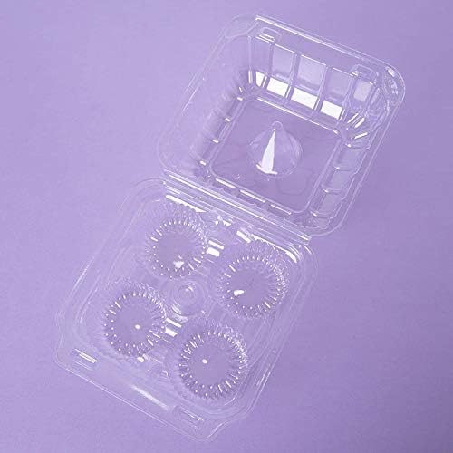 10 Pack 4 Compartment Cupcake Container,Cupcake Carrier Holder Box BPA-Free,Durable Large Clear Plastic Stackable Cup Cake Container,Keep Your Cupcakes or Muffins Delicious