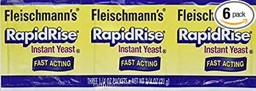 Fleischmann's Rapid Rise Instant Yeast Fast Acting 0.25 Ounce, 3 Count - PACK OF 6