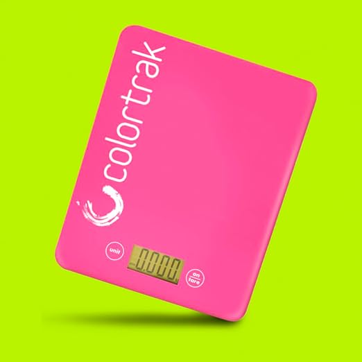 Colortrak Digital Scale, Tempered Glass Scale for Measuring Fits Most Color Trays and Stations, Measures Quantities in lb, oz, ml, g, kg, Sleek 8" x 6.5" Design