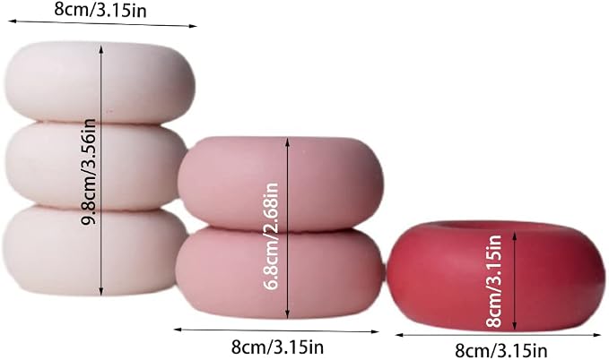 RUNAAJA New Geometric Round Doughnut Candle Abrasive ins Korea oblate DIY Candle Silicone Mold for Soap Tray Handmade Candle Lotion Bar Bath Bomb Cake Home Decoration (3)