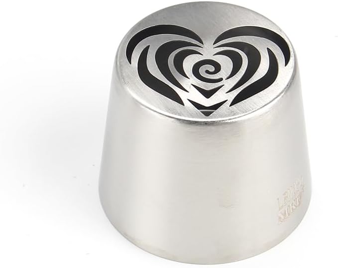 1 Piece Stainless Steel XXL Love Heart Pattern Russian Icing Tips,Marshmallow Craft Piping Nozzles,Pastry Frosting Russian Piping Tips,Flower Frosting Nozzles for Cake Decoration