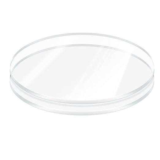 2 Pieces 1/8" Round Plexiglass Sheet, 18 Inch Diameter Clear Acrylic Circle, Cake Disk Acrylic Sheet, Plexiglass Table Top, Round Acrylic Backdrop