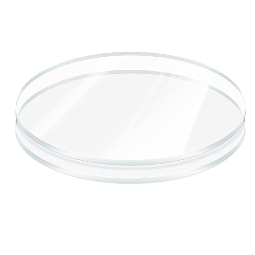 2 Pcs 1/8" Clear Acrylic Sheet, 9" Diameter Round Cake Disk, Plexiglass Table Top, Acrylic Backdrop