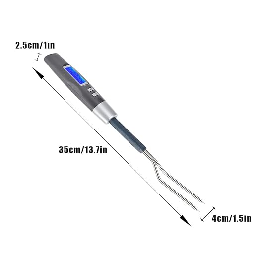 Digital Meat Thermometer Fork - 13.7" Instant Read BBQ Thermometer Fork | with LCD Display,Accurate Fast Reading Grill Fork for Kitchen Cooking,Turkey & Outdoor Grilling
