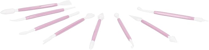 Cake Decorating Tools, 8PCS Fondant Modeling Set Decorating Hand Sculpting Tools Kit for Bakery (Pink)