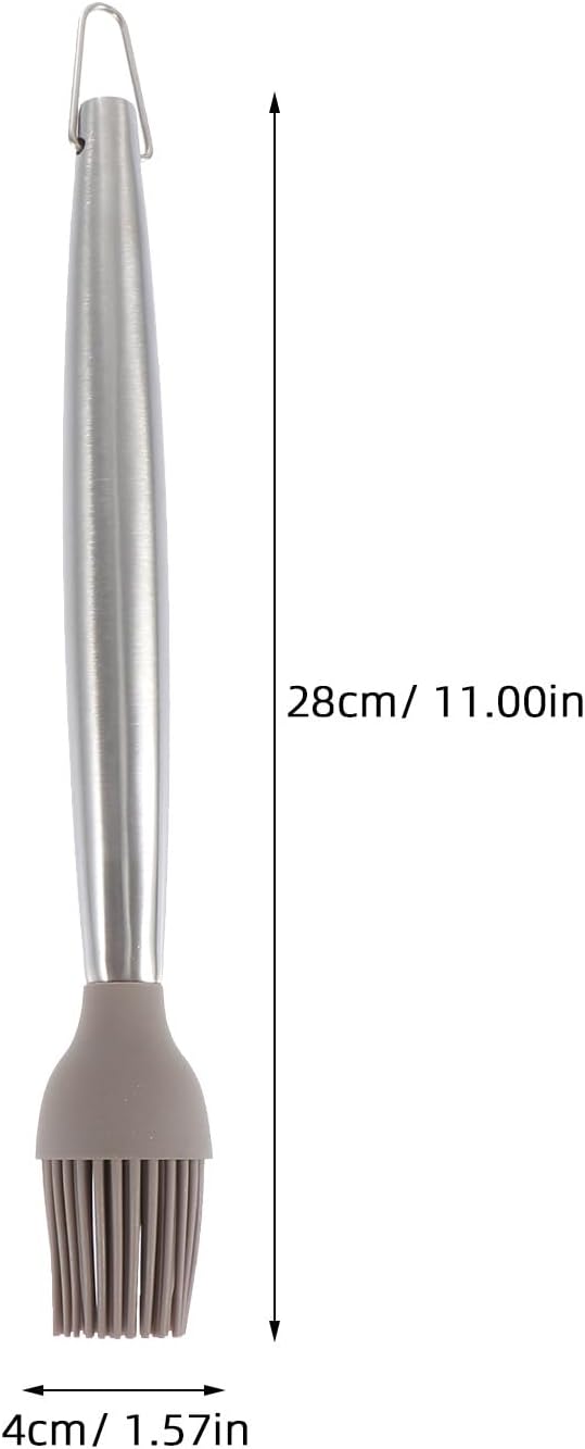 Stainless Steel Handle Silicone Basting Brush Heat Resistant Bbq Tool for Grilling Baking and Cooking Easy to Clean Non-melting for Marinades and Sauces