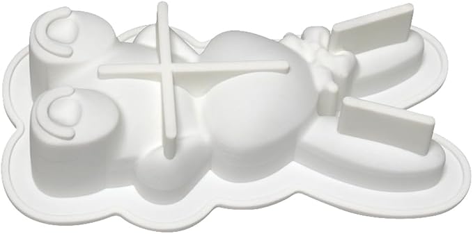 mostsom 3D Bow Bunny Silicone Candy Molds Silicone Molds for Hard Candy, Chocolate, Gummy Caramel, Ganache, Ice Cubes (Rabbit L_7x3.8x1.52inch)