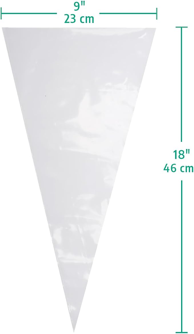 Keenpioneer 18-Inch Piping Bags, Large Capacity, Biobased Disposable Cake Decorating Pastry Bag - Pack of 100