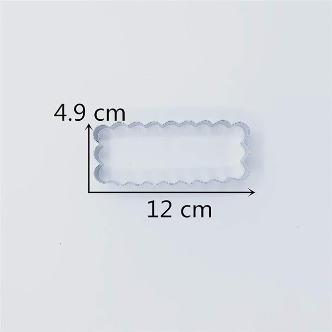 LILIAO Scalloped Edge Rectangle Cookie Cutter, 4.7 x 1.9 inch, Stainless Steel