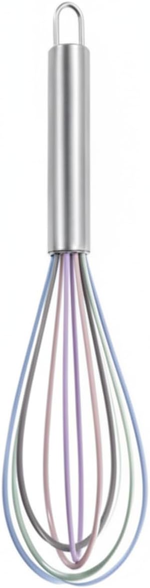 Silicone Coated Whisk, Stainless Steel Wire Balloon Whisk for Non-Stick Cookware, Mixing Tool for Eggs Batters and Sauces (1 PC)