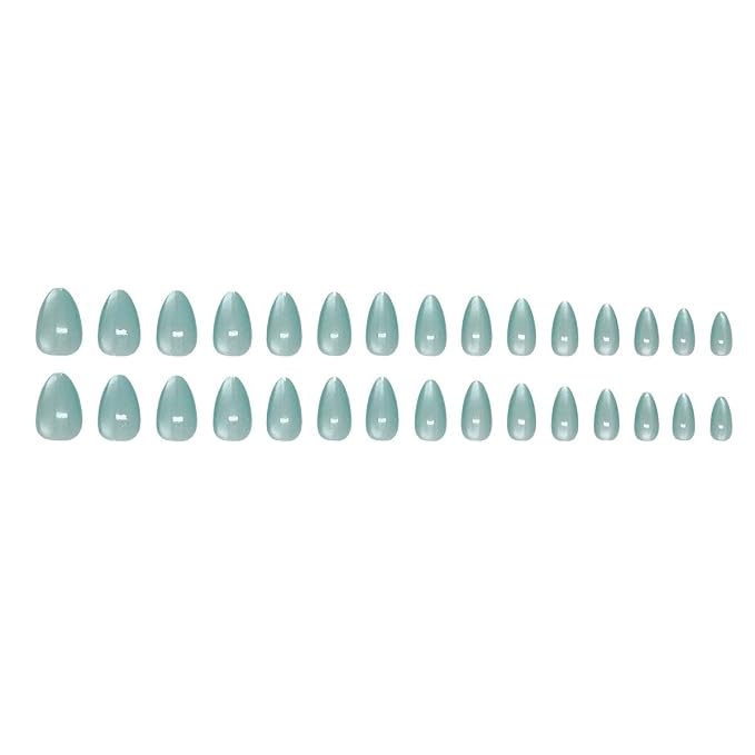 30Pcs Press on Nails Short Almond ZWENJIE Cat Eye Fake Nails Press ons Nail Tips Stick on Nails Tip Acrylic Nails Kit French False Nails with Macaron Colors Design Nail Art for Women Manicure