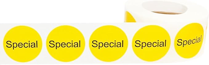 Yellow Special Deli Labels, 1 Inch Round Circle Adhesive Stickers, 500 Food Label Stickers Per Roll for Delis, Grocery Stores, Food Prep, and Kitchen Organization – Made in the USA