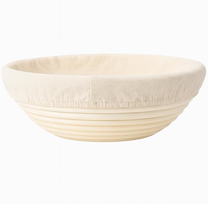 Saint Germain Bakery Round Banneton Proofing Basket and Bread Lame Set – 9 Inch Natural Rattan Bread Basket with Liner, 10 Blades & Leather Cover – Sourdough Baking Kit Gift for Beginners and Bakers