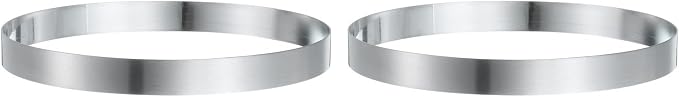 HARFINGTON 2Pcs Round Cake Ring 7.48 x 1 Inch Seamless Stainless Steel Pastry Mousse Dessert Ring Mirror Coating for Baking Cooking English Muffins Crumpet Making Tool