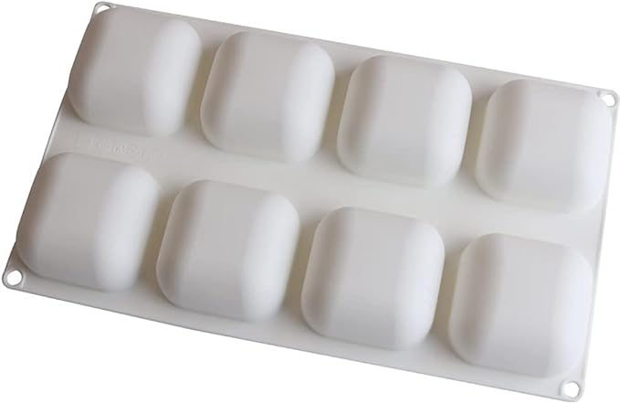 8 Cavity Square Silicone Mold For Doughnut Dessert Baking Pan Ice Cream Biscuit Cake Tools DIY Soap Mould Use Steam Oven