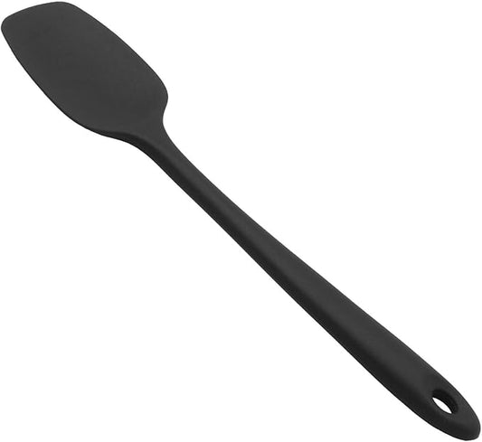 11in Heat Resistant Silicone Spatula,High Temp Flexible Kitchen Scrapers Food Grade Bowl Scrapers,Seamless Baking Supplies Scratch-Proof for Scraping Non-Stick Pans Cooking(Black2)