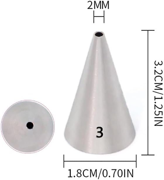 GSHLLO 15 Pcs Small Round Cake Decorating Tips Stainless Steel Piping Tips Set Small Detail Icing Tips Metal Cupcake Frosting Nozzles Cream Pastry Nozzles Baking Tools for Birthday Wedding