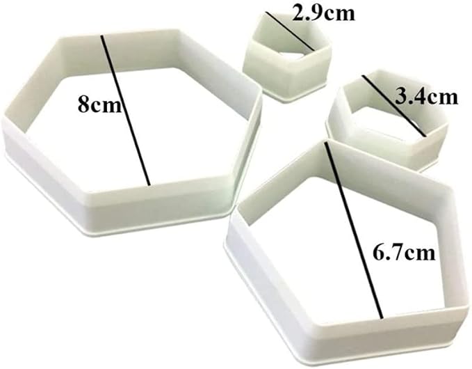Soccer Ball Cookie Cutter,Hexagon Cookie Cutter,Football Cake Decorations - 4 Sizes Geometric Biscuit Cutters Sandwiches Pastry Cutter for Birthday Cake Cupcake Decorating Tools