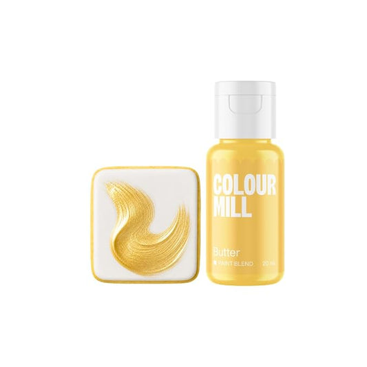 Colour Mill Edible Food Paint – Vibrant Cake & Fondant Decorating Colors for Cookies, Chocolate, Royal Icing & Desserts 20 Milliliters - Metallic Butter