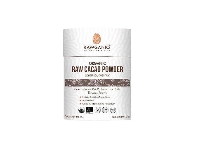 รอแกนิค Organic Raw Cacao Powder – Pure & Unsweetened, Non-Alkalized, Nutrient-Dense Superfood 100g