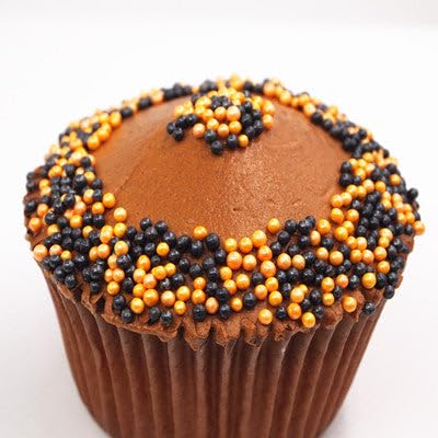 SE Si&Moos Nonpareil Sprinkles, 2mm Black and Orange Mini Edible Pearls Orange and Black Sprinkles for Cake Decorating Halloween Cookie Decorations Wedding Baby Shower Party Christmas Holiday Supplies 3.5 OZ