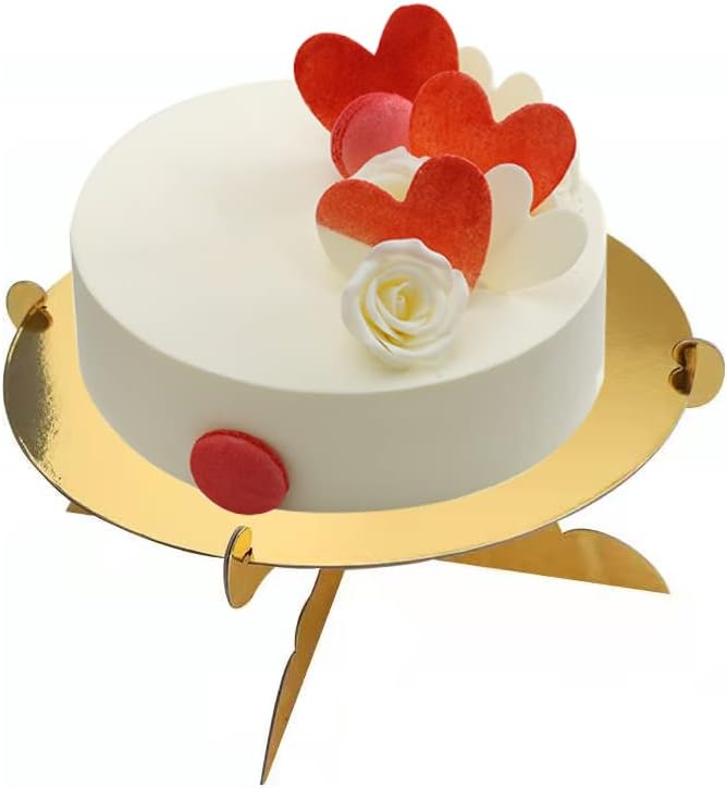 12 inch One Tier Cardboard Cupcake Stands & Cake Stands for Party (1, Gold)