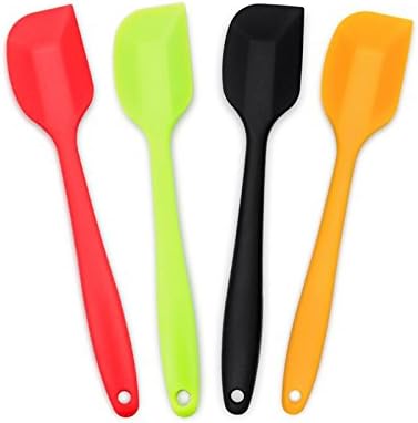 4‑Piece Silicone Spatulas Set Heat Resistant 600°F Seamless Steel‑Core Rubber Spatulas for Nonstick Cookware ALLWIN HOUSEWARE Uniform Length Kitchen Spatulas for Cooking & Baking, Small (4 Color)