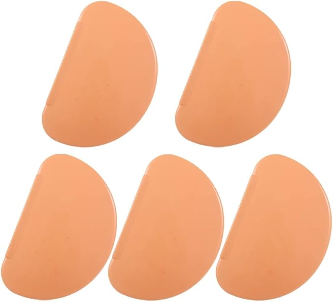 Vctitil 5 Pieces Flexible Bowl Scraper Dough Scrapers, Plastic Curved Pastry Scraper Bowl Scraper Dough Cutter for Baking Bread Cake Pizza Cookie