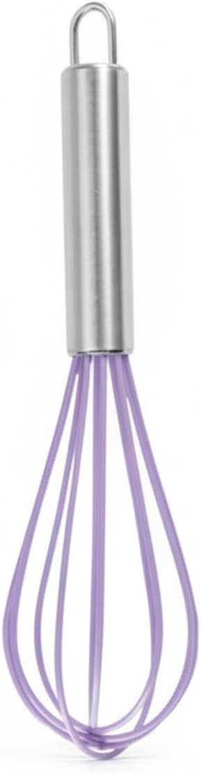 Silicone Coated Whisk, Stainless Steel Wire Balloon Whisk for Non-Stick Cookware, Mixing Tool for Eggs Batters and Sauces (1 PC)