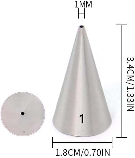 GSHLLO 15 Pcs Small Round Cake Decorating Tips Stainless Steel Piping Tips Set Small Detail Icing Tips Metal Cupcake Frosting Nozzles Cream Pastry Nozzles Baking Tools for Birthday Wedding