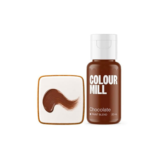 Colour Mill Edible Food Paint – Vibrant Cake & Fondant Decorating Colors for Cookies, Chocolate, Royal Icing & Desserts 20 Milliliters - Matte Chocolate