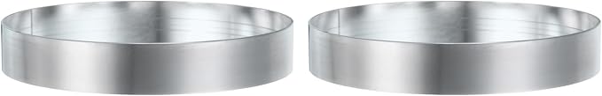 HARFINGTON 2Pcs Round Cake Ring 4.72 x 1 Inch Seamless Stainless Steel Pastry Mousse Dessert Ring Mirror Coating for Baking Cooking English Muffins Crumpet Making Tool