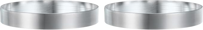 HARFINGTON 2Pcs Round Cake Ring 5.12 x 1 Inch Seamless Stainless Steel Pastry Mousse Dessert Ring Mirror Coating for Baking Cooking English Muffins Crumpet Making Tool