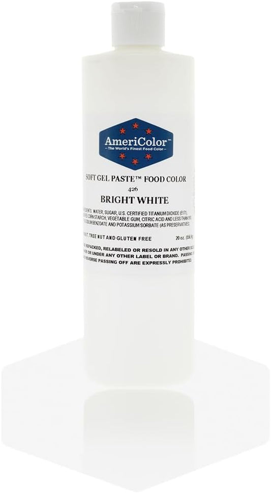 Food Coloring AmeriColor - Bright White Soft Gel Paste, 20 Ounce