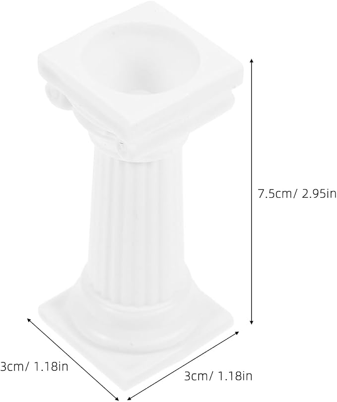 8PCS Roman Column Cake Pillars for Tiered Cakes, White Plastic Support Rods Stacking Kit, Tier Separator Stands for Wedding Party Birthday Cupcake Display