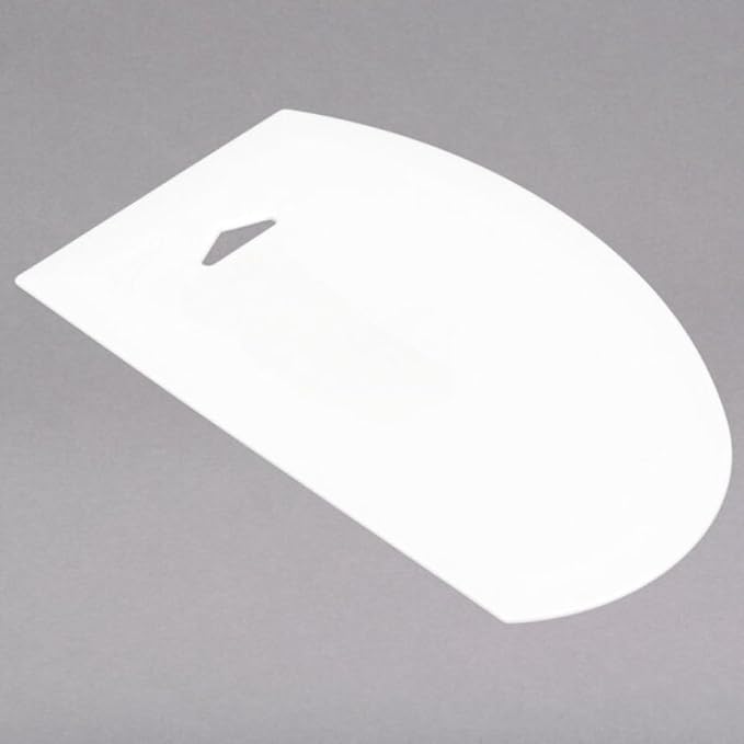Soro Essentials- 7-1/2" x 4-3/4" Dough Scrapers White Color Plastic Set of 6- Food Safe Plastic Bowl Scraper Sharp Edge Scraper Bench Scraper Bakeware Decorating Tools Sculpting Modelling Tools