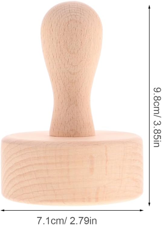 PRETYZOOM Tart Tamper with Wooden Handle – 3.85"" x 2.79"" x 2.79"" Pastry Press Rod for Consistent French Tart Shell Shaping & Crust Tamping – for Baking, DIY Desserts, Chefs & Beginners