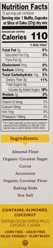 Simple Mills, Chocolate Muffin & Cake Almond Flour Mix, 11.2 Ounce (Pack of 2)