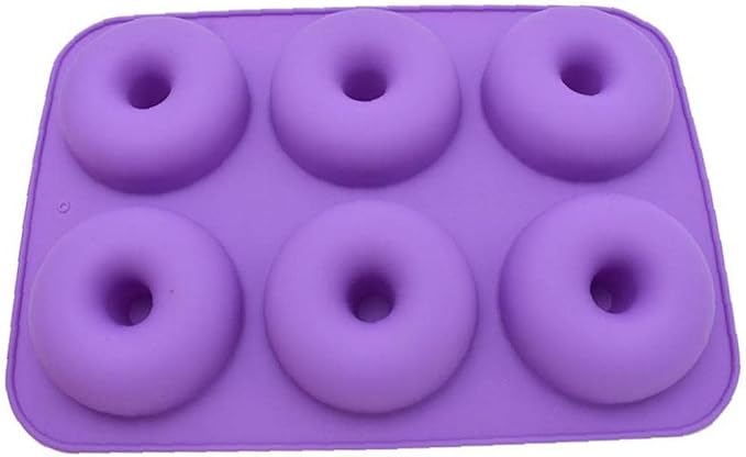 6 Cavity Silicone Donut Baking Pan Heat Resistance Muffins Bakeware Cookies Baking Tray Cake Decorating Tools Random Color